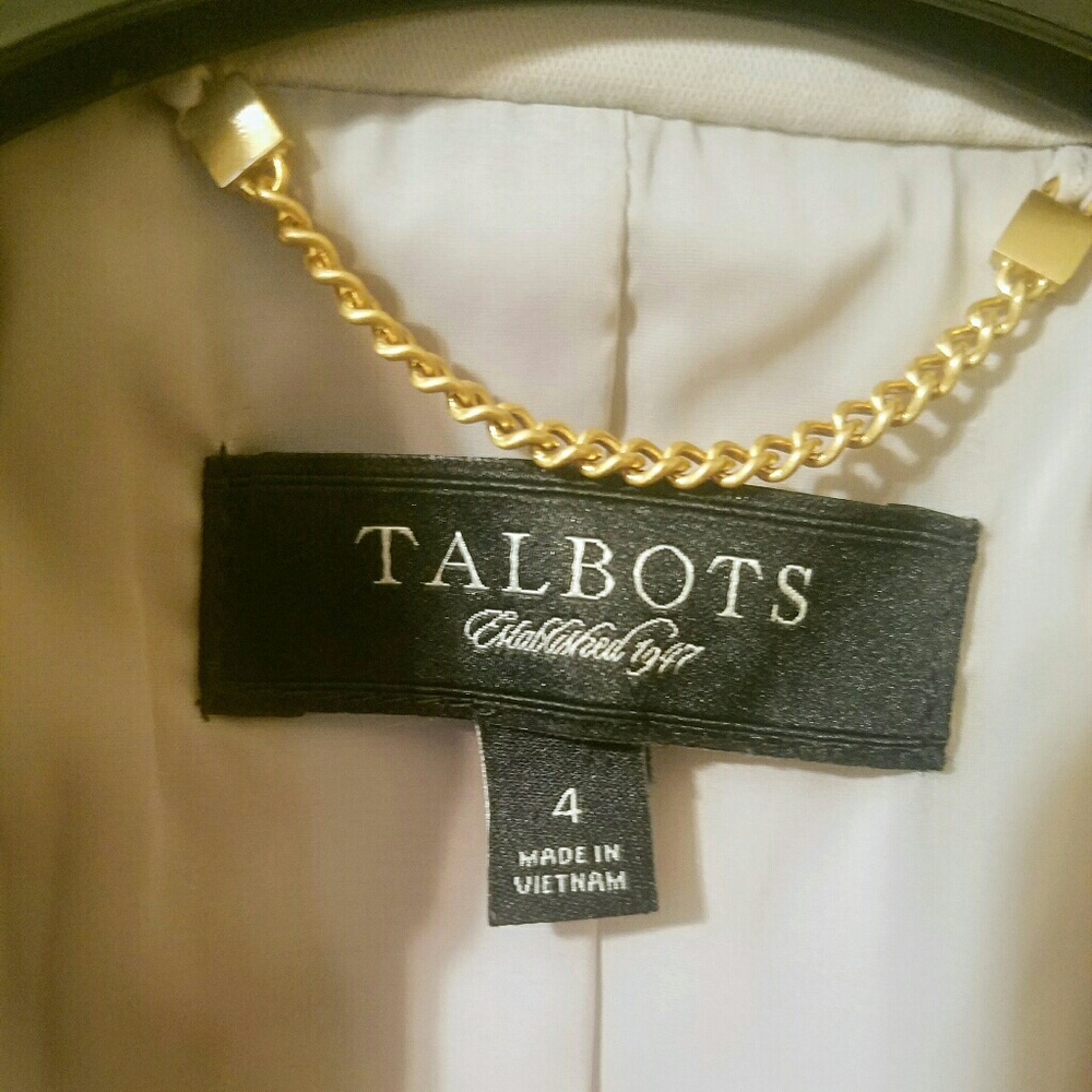 Talbots Beige Blazer Jacket Button Front C - image 6